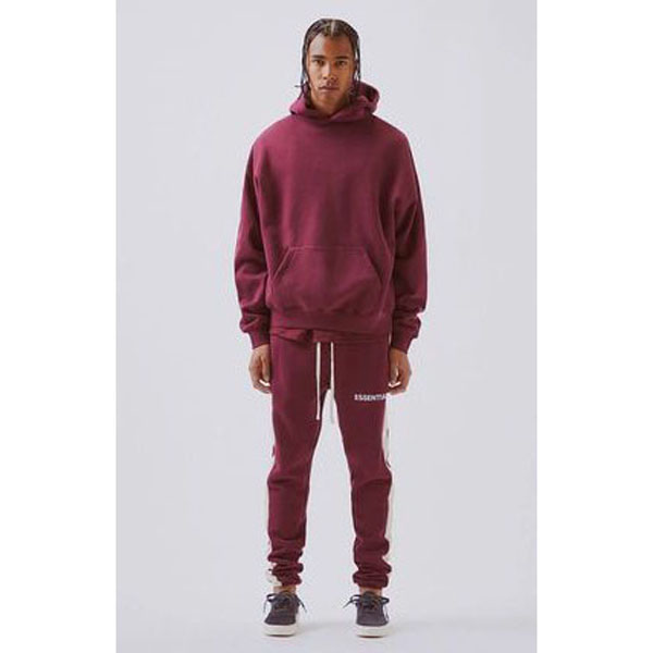 FW21 FOG FEAR OF GOD ESSENTIALS PULLOVER HOODIE BURGUNDY