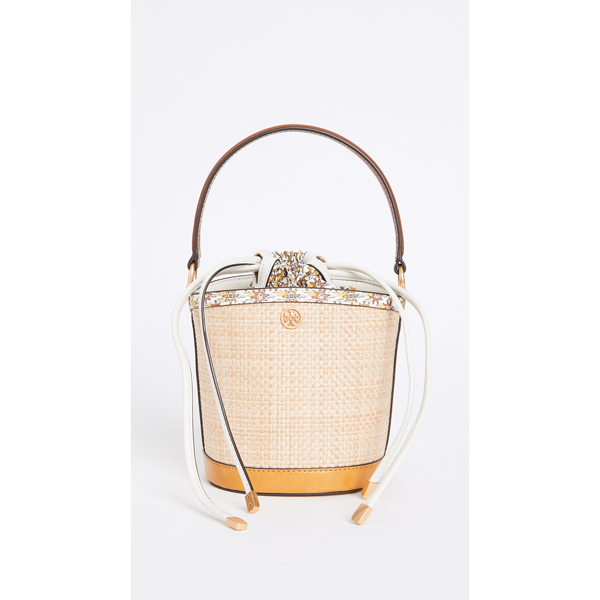 トリーバーチ★Robinson Straw Mini Bucket Bag