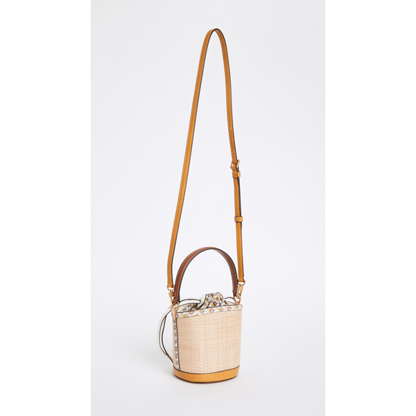 トリーバーチ★Robinson Straw Mini Bucket Bag