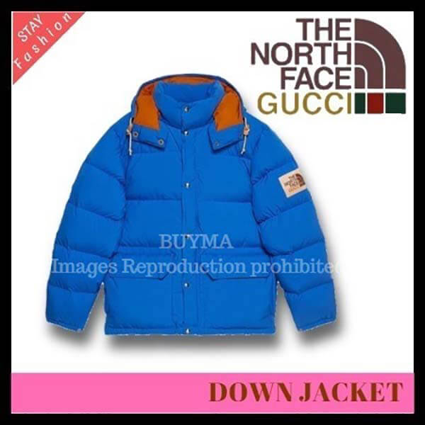 歴史的コラボ入手困難!グッチ×THE ノースフェイス BLUE DOWN JACKET