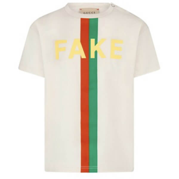 グッチ FAKE NOT コピー グッチ Tシャツ 2021SS グッチ Baby ☆ NOT FAKEロゴTシャツ WH