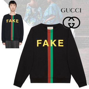 グッチ スウェットシャツ コピー 21AW◇グッチ "FAKE/NOT" プリント635847 XJCXY 1082