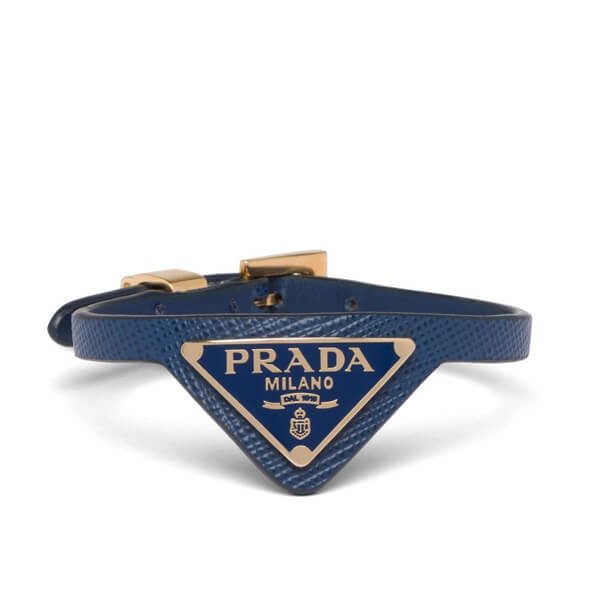 【PRADA】メタル三角ロゴ☆サフィアーノブレスレット*1IB309_053