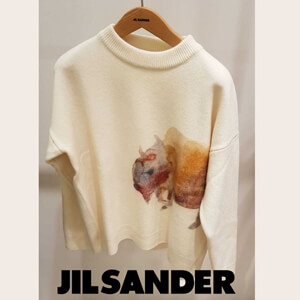 ◆JIL SANDER◆ホワイト アニマルモチーフセーターコピー