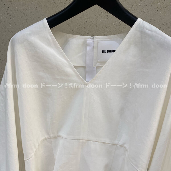 【JIL SANDER】2021SS新作 リネン Vネック 切り替え トップス コピーJSPS561206