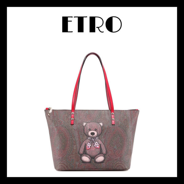 【ETRO】ベアー プリント ペイズリートートバッグ 1N0222426