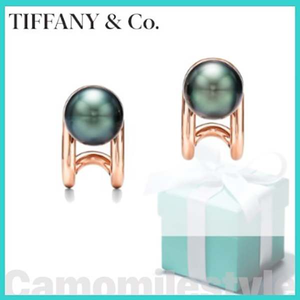 国内完売【Tiffany】ハードウェア タヒチアン パール ピアス 18K