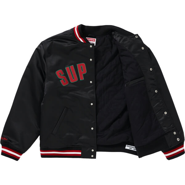 シュプリーム X Mitchell 偽物& Ness Satin Varsity Jacket SS 21 WEEK 8