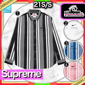 21SS /シュプリーム × ナイキ 偽物Cotton Twill Shirt コットン シャツ