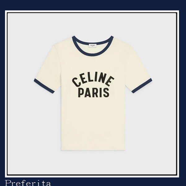 【セリーヌ】PARIS Tシャツ コットンジャージー 半袖コピー