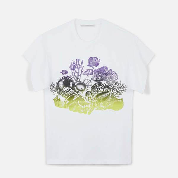 ステラMC◇Tシャツ偽物 新作で超限定♪Sealife Print Cotton T-Shirt