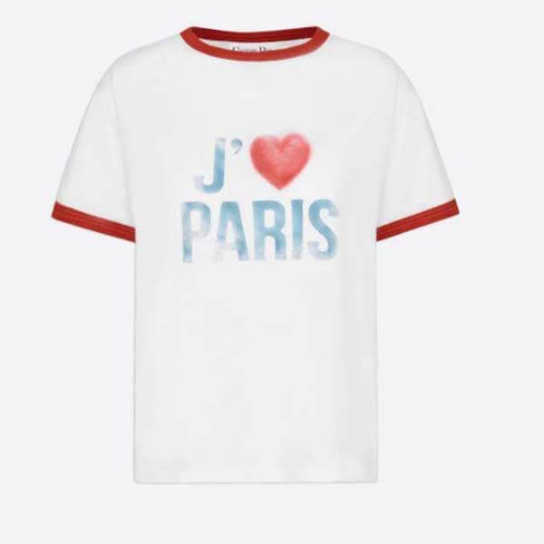 可愛いディオール 21 新作 Tシャツコピー≪I Love Paris≫偽物 2色