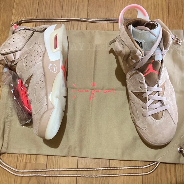 入手困難激レア!travis scott×AIR JORDAN 6“BRITISH KHAKI”偽物 DH0690-200