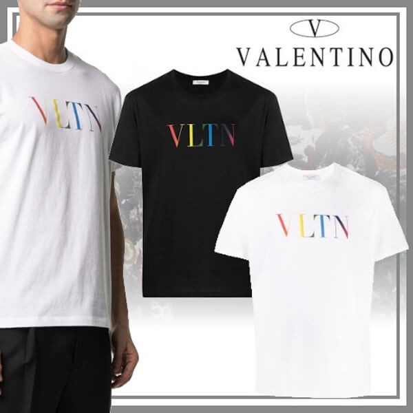 vltn tシャツ コピー★VALENTINOマルチカラー クルーネック Tシャツ VV3MG10V72U24D/VV3MG10V72U20T