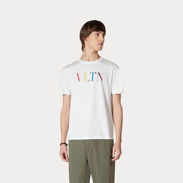 vltn tシャツ コピー★VALENTINOマルチカラー クルーネック Tシャツ VV3MG10V72U24D/VV3MG10V72U20T