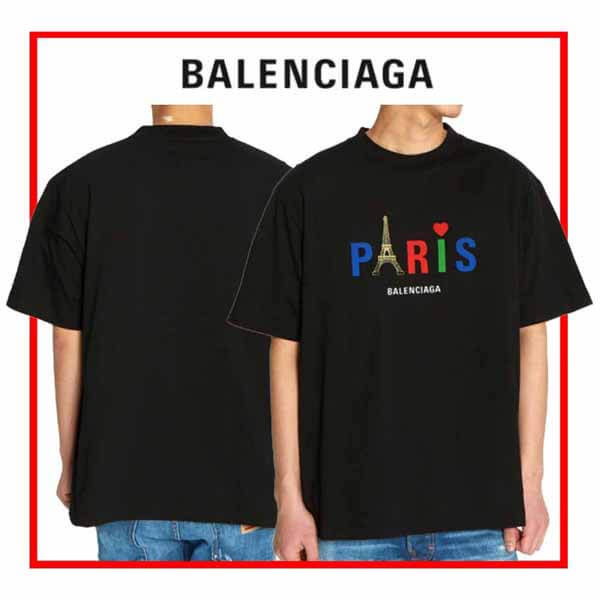 バレンシアガ PARIS LOVE プリント Tシャツコピー 半袖★2色