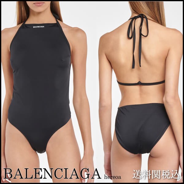 バレンシアガ ◆ Logo swimsuit ロゴ入り 水着 BLACK