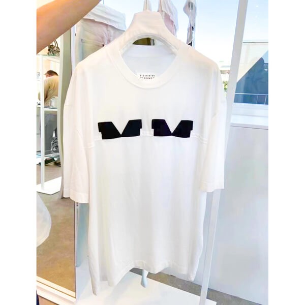 【マルジェラ】MM パッチ コットン 半袖Tシャツ/ ホワイト