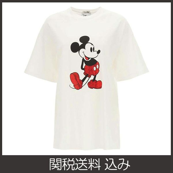 ミッキーマウス 偽物 Tシャツ ミュウミュウ x Disney 偽物 MJN320 1ZTR