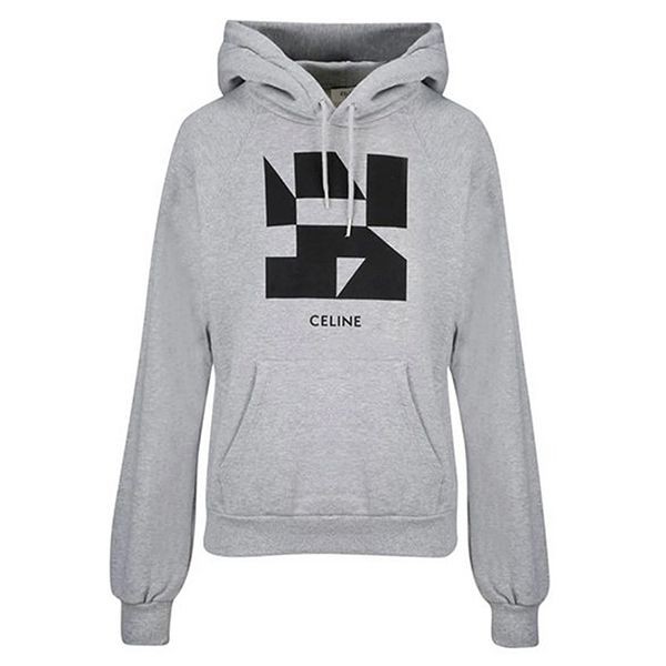 セリーヌ★logo cotton hoodie grey【追跡付】2Y006610G