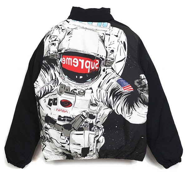 超限定♪シュプリーム 偽物 16AW Astronaut Puffy Jacket 黒 Size MEDIUM(ピン付き)