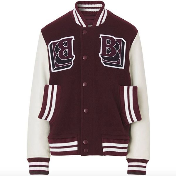 関税込み【バーバリー】VARSITY ウールレザー ボンバージャケット 8045532B1014D