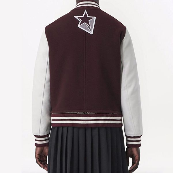 関税込み【バーバリー】VARSITY ウールレザー ボンバージャケット 8045532B1014D