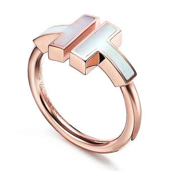 ティファニー 指輪 コピー【Tiffany&Co.】Tiffany T Mother-of-pearl Wire Ring