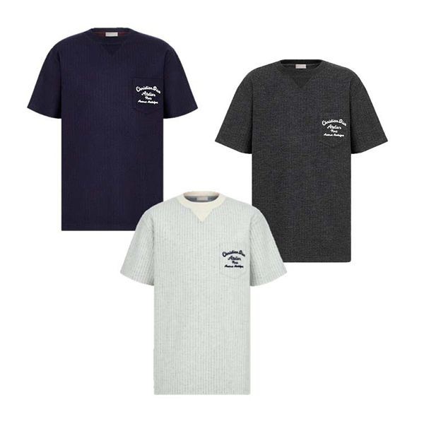 ディオール Tシャツ 偽物 オーバー アトリエ ロゴ ウール 3色 213J637A0739C870