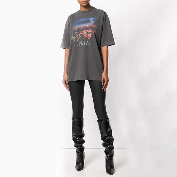 バレンシアガ Tシャツ スーパーコピー 大人気 Oversize Paris プリントTシャツ 480065TYK361055