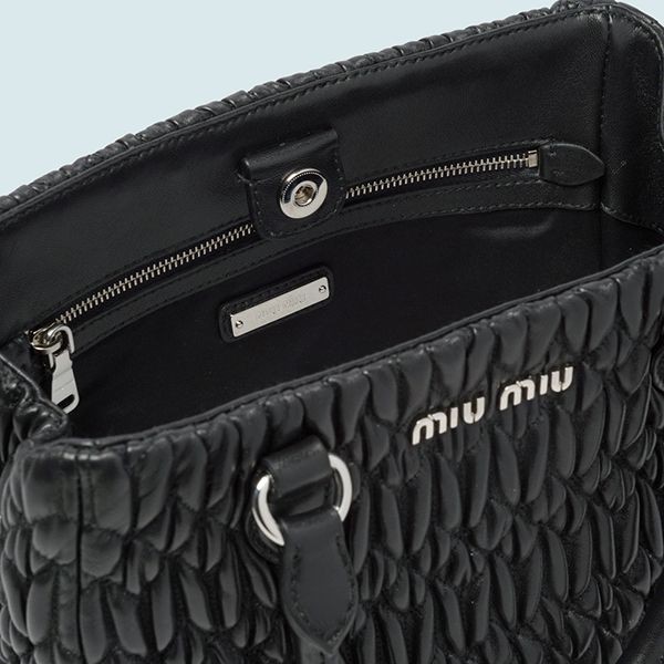 《送料無料》☆MiuMiu☆クリスタル ナッパレザー ハンドバッグ コピー 6色 5BA067FVJF0002VOOO