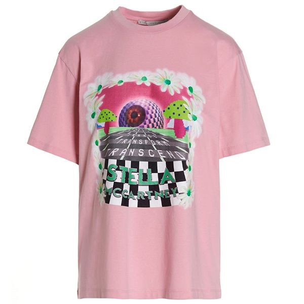 22SS ステラマッカートニー デイトリッパー ピンクコットン Tシャツ 偽物5112403SPW555607