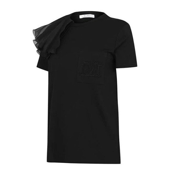 関税送料込 Max Mara Tシャツ シルクフリル コットン スーパーコピー