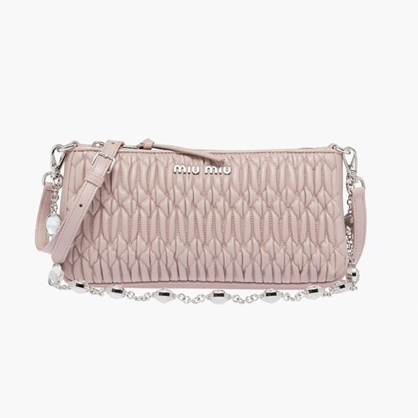 新作☆22SS【MiuMiu】ナッパレザー クリスタル ショルダーバッグ コピー 4色