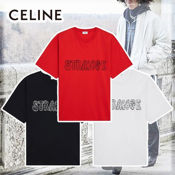 STRANGEロゴ♪セリーヌ メンズ ルーズTシャツ 偽物☆3カラー♪2X826501F01CC