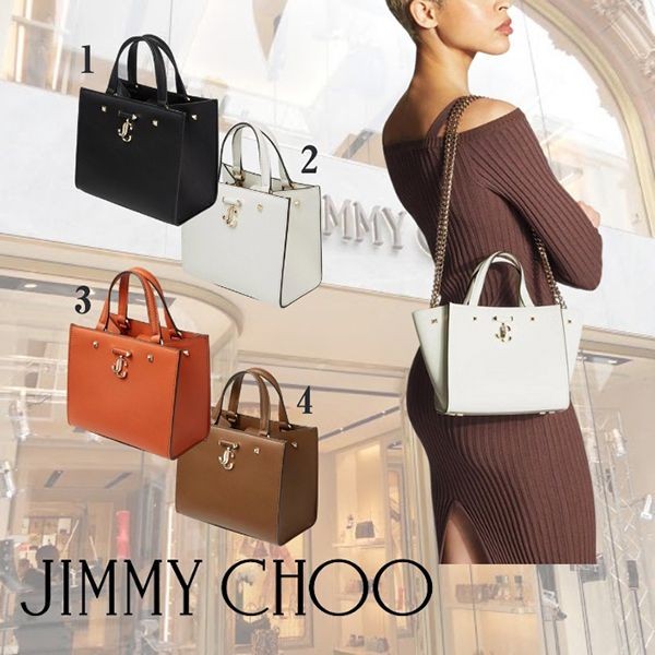 JIMMY CHOO シャイニーカーフレザー・トートバッグ 偽物 3色 VARENNETOTEBAGSDAW