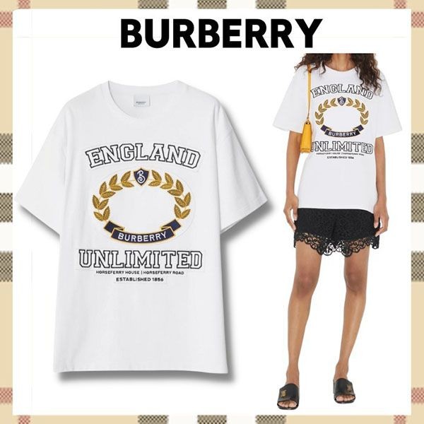 お洒落◆バーバリー 偽物 オーバーサイズ コットンTシャツ 80657801