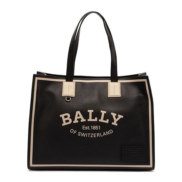 Bally コピー Crystaliaブラック レザー トートバッグ