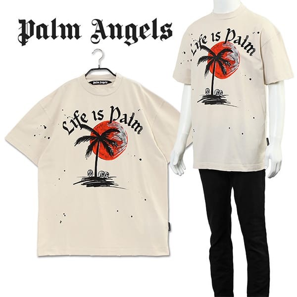 Palm Angels スーパーコピー ダメージ ペイント Tシャツ PMAA072F22JER006