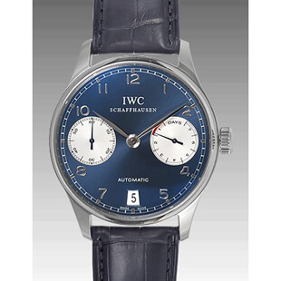 IWCコピー ポルトギーゼオートマチック ローレウス IW500112メンズ 自動巻き ステンレス ブルー／シルバー