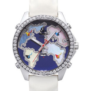 ジェイコブ 5タイムゾーン ダイアモンド コレクション ワールドマップ JC-124D 新品 腕時計 メンズ 送料無料