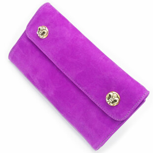 クロムハーツ財布コピー ウェーブ・BSフレアボタン・バイオレットウォレット Wave Wallet Violet Nubuck chw07w/BSFleur Buttons chw07