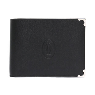 カルティエコピー カルティエ 二つ折財布 カボション ブラック L3000595