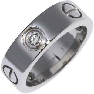 すぐ届く★カルティエ K18WG ハーフダイヤ ラブリング 指輪  B40325 新品