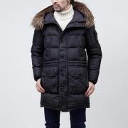 モンクレール/MONCLER/ ファー付きフーデッドダウンコート/AFFTON /ミッドナイトブルー ブルー系affton 54654 742 メンズ