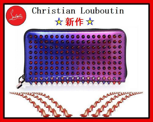 新作ルブタン 財布 コピーChristian Louboutin Panettone Spikes 長財布メタリック 16396639