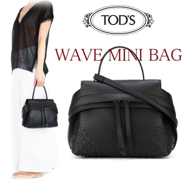 2017新作 VIPセール!【TODS】トッズ バッグスーパーコピー WAVE BAG ミニ,Black XBWAMRHG101SRK R401