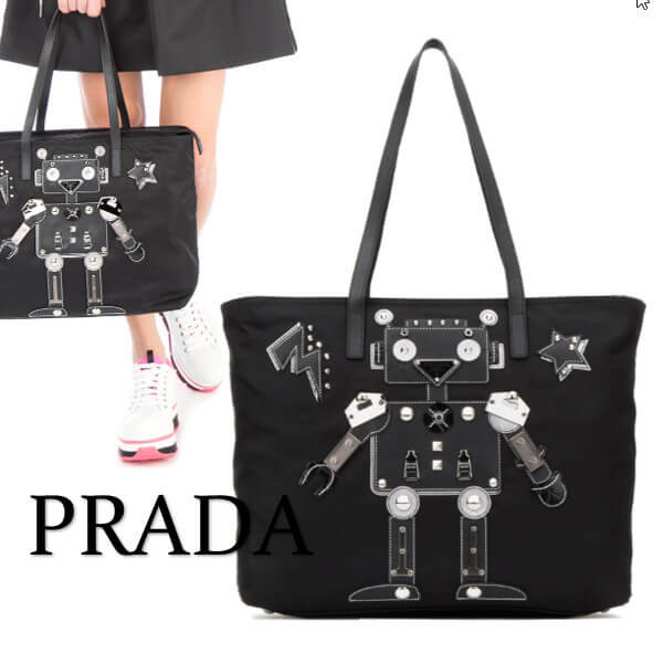 2017新作 PRADA プラダスーパーコピー ロボット ナイロン トートバッグ BG439V0502ELYF0N12