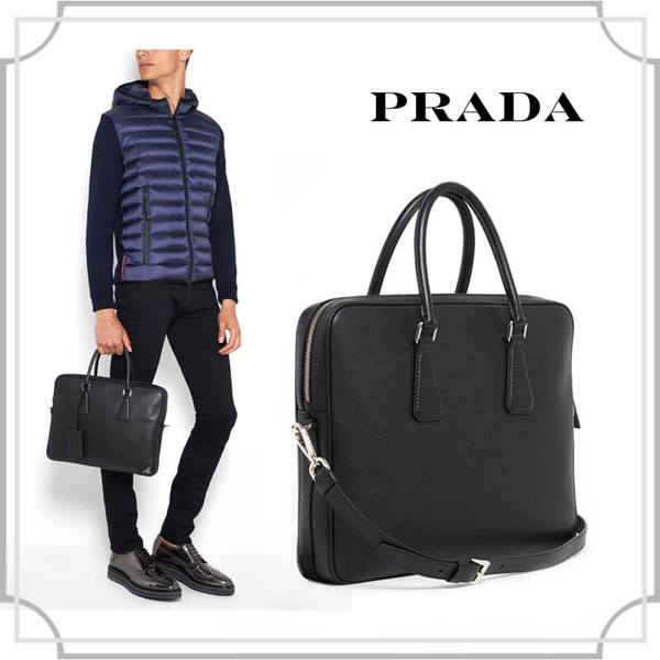 関税込☆TRAVEL BAG IN CALF LEATHER☆PRADA 2VE3689Z2F0002