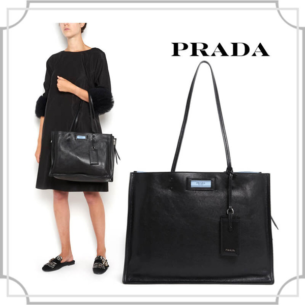 関税込☆GLACE CALF LEATHER HANDBAG WITH ZIP ON SIDE☆PRADA 1BG118PEOF0OK0